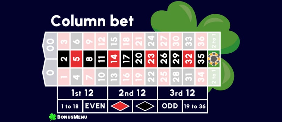 Roulette column bet