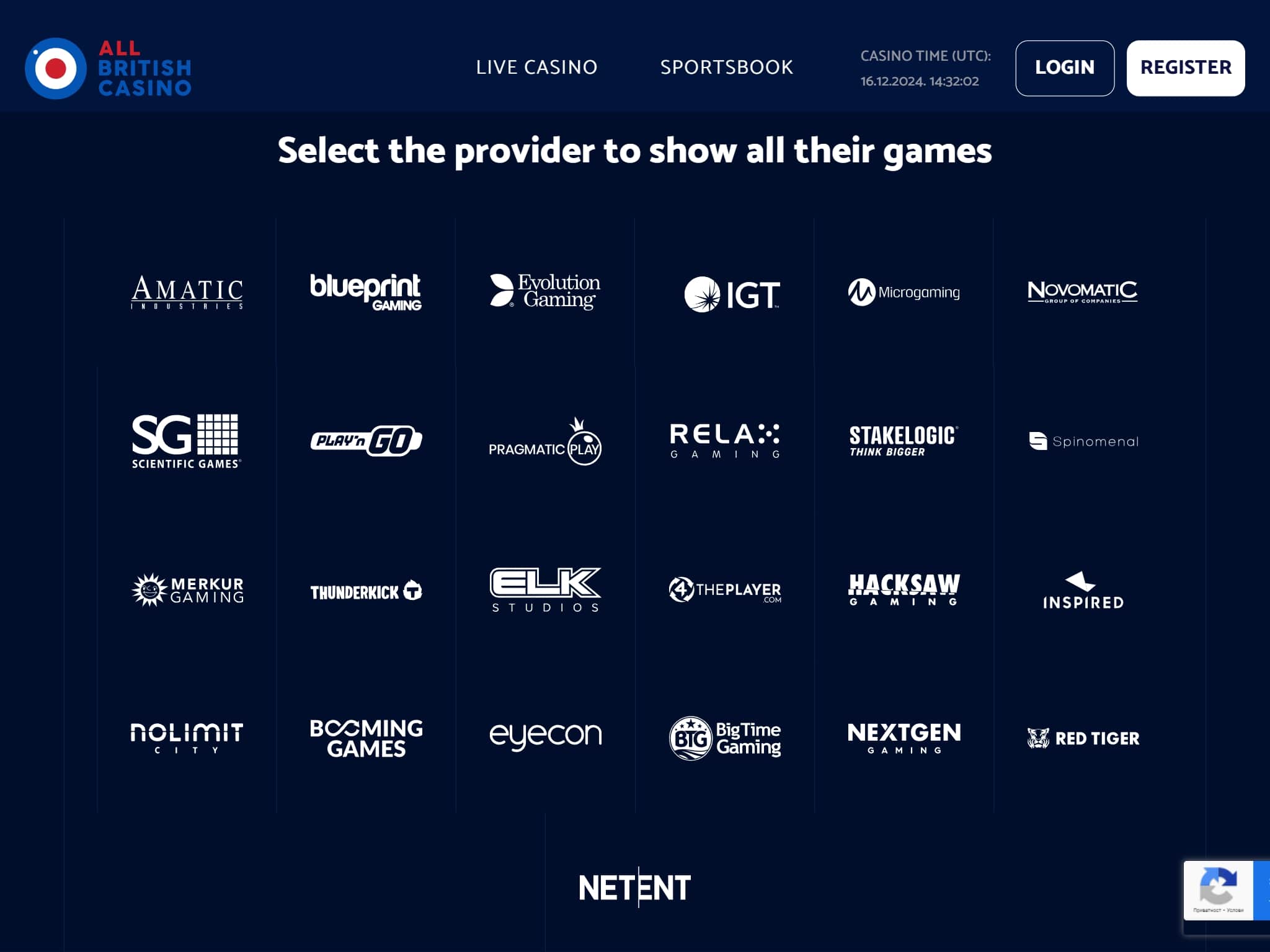 All British Casino Game Providers