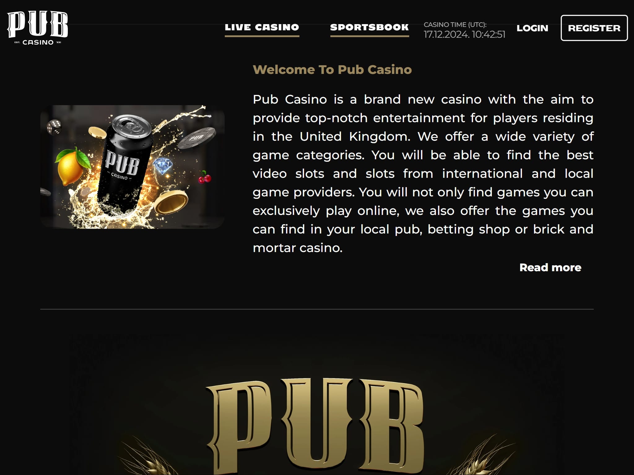 Pub Casino Welcome Offer