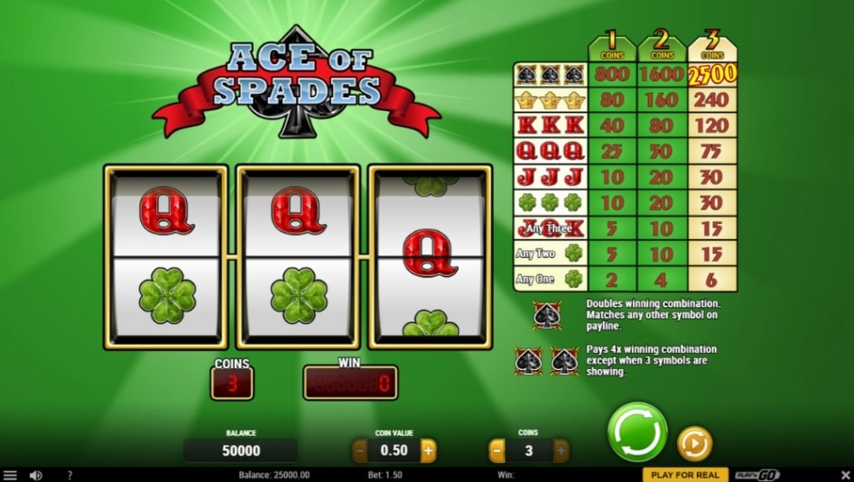 Ace of Spades by Play'n GO