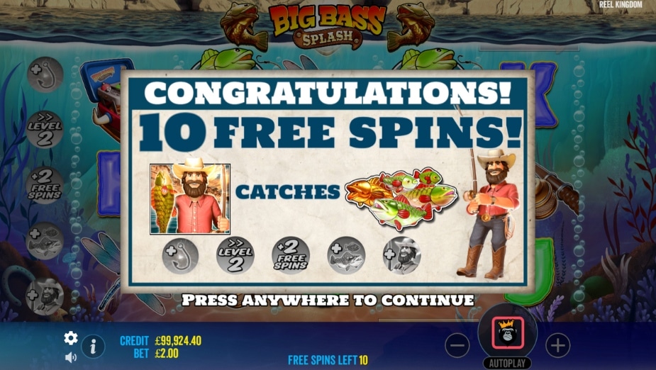 Big Bass Splash online slot Free spins