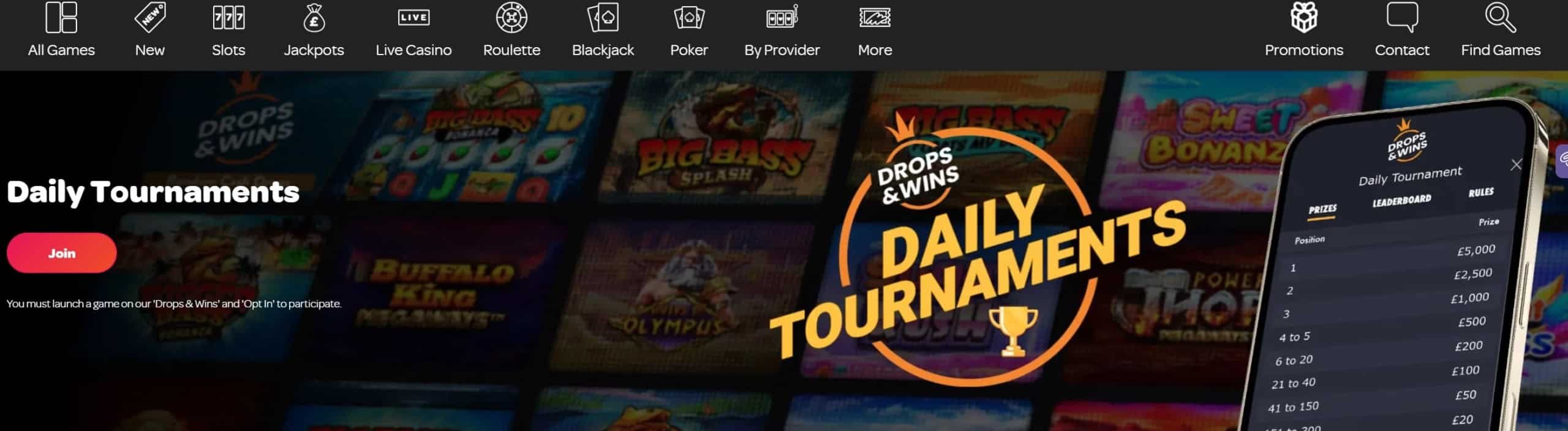 Daily Tournaments at Spin Casino