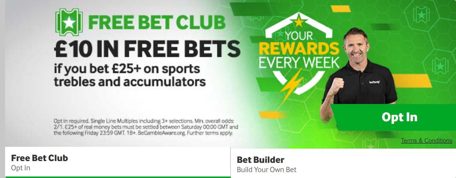 Free Bet Club at Betway