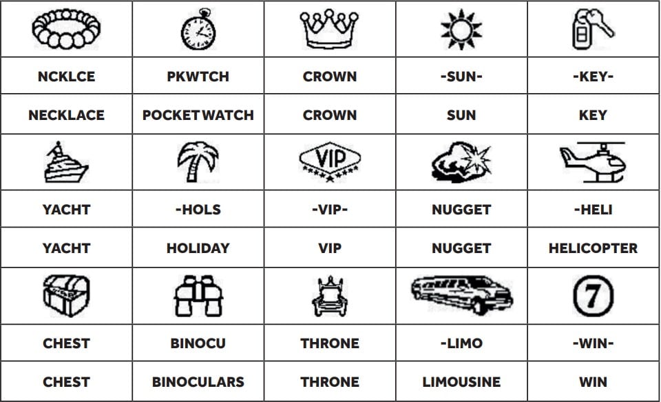 Game 3 play symbols