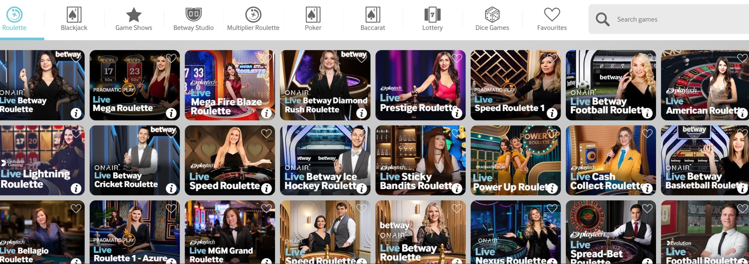 Betway Live Dealer Games