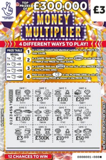 Sample of a cut lottery ticket Money Multiplier