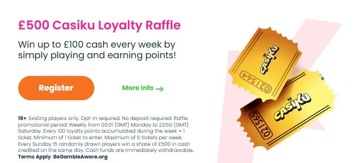 Casiku Casino Raffle promo