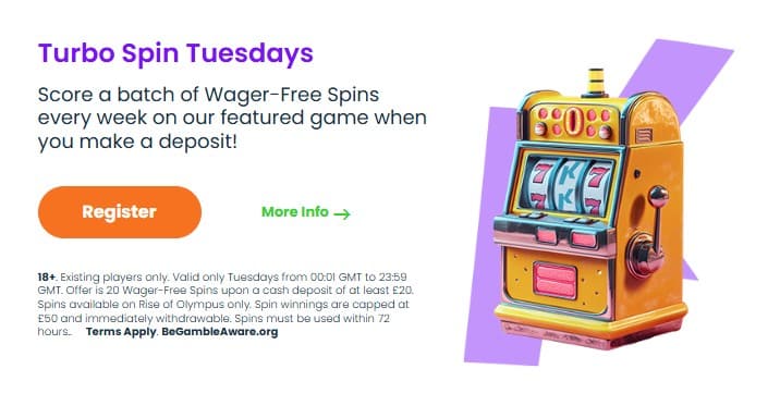 Casiku Casino Turbo Spin Tuesdays promo