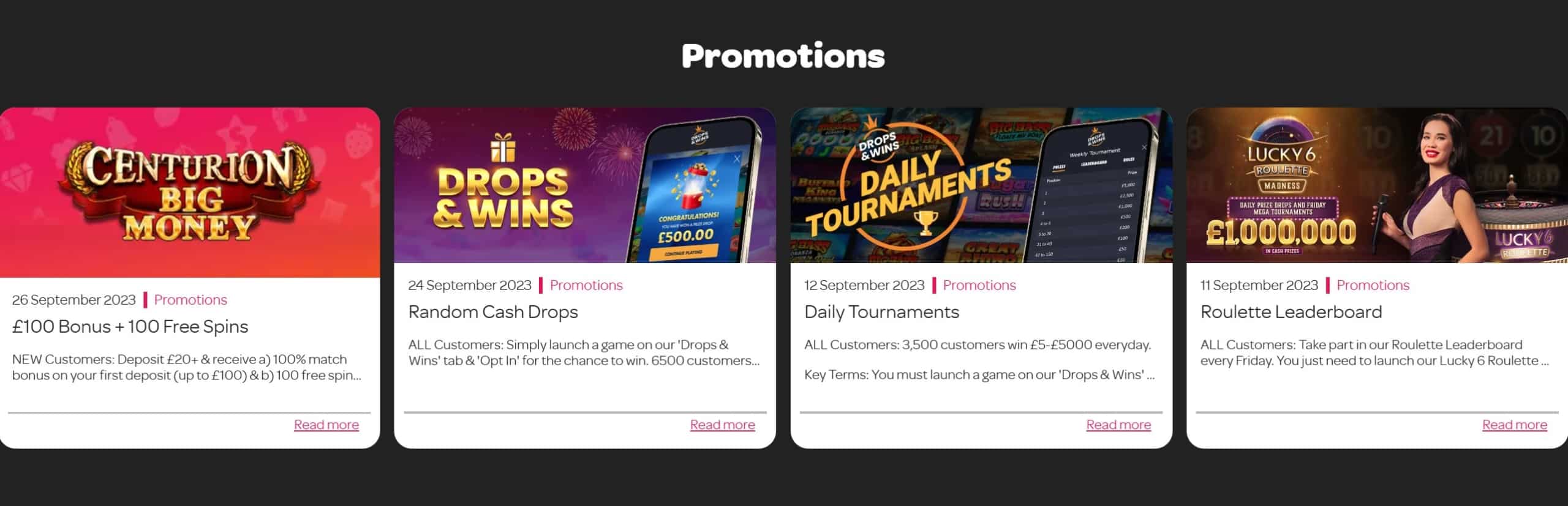 Bonuses at Spin Casino