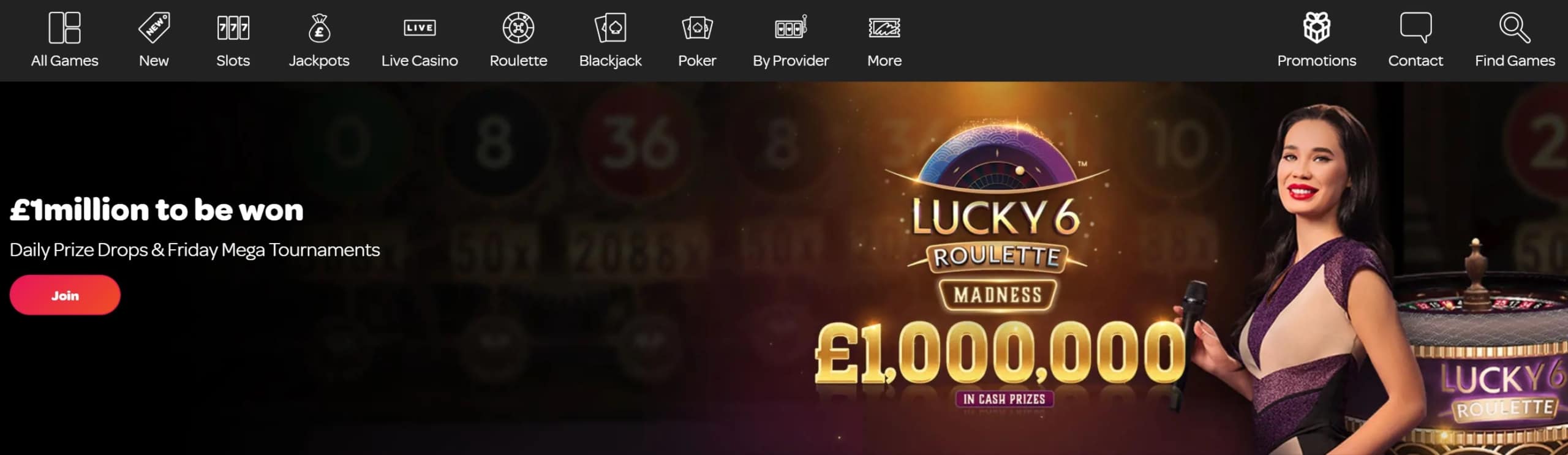 Lucky 6 Roulette Leaderboard at Spin Casino With a Total of £1 Million in Prizes