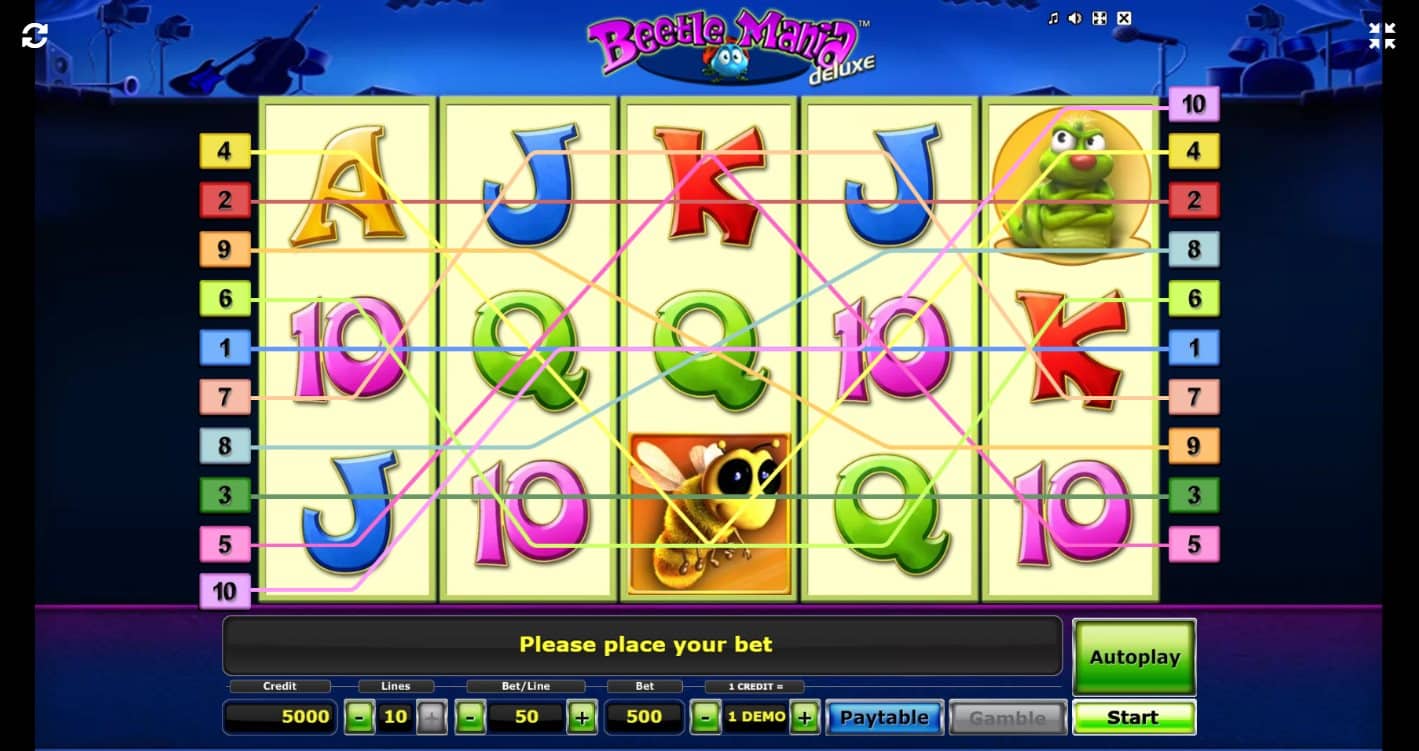 Beetle Mania online slot Payline