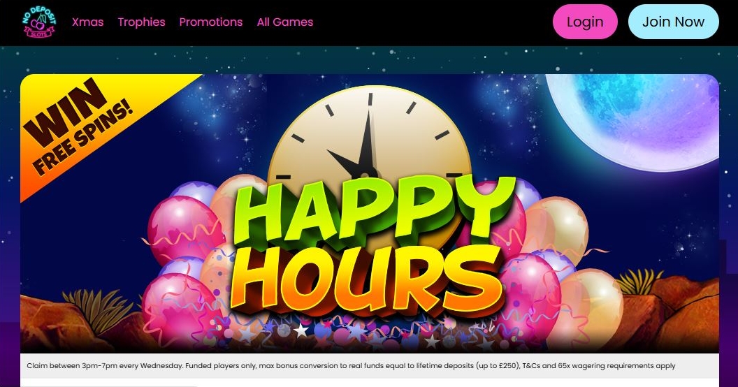 No Deposit Slots Casino Happy Hours Promo