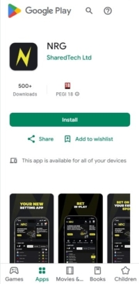The NRG app on the Google Play Store