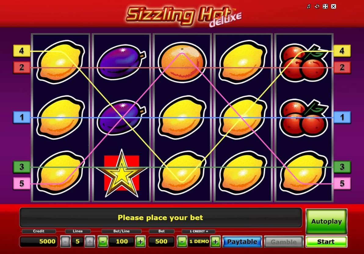 Sizzling Hot Deluxe online slot Paylines