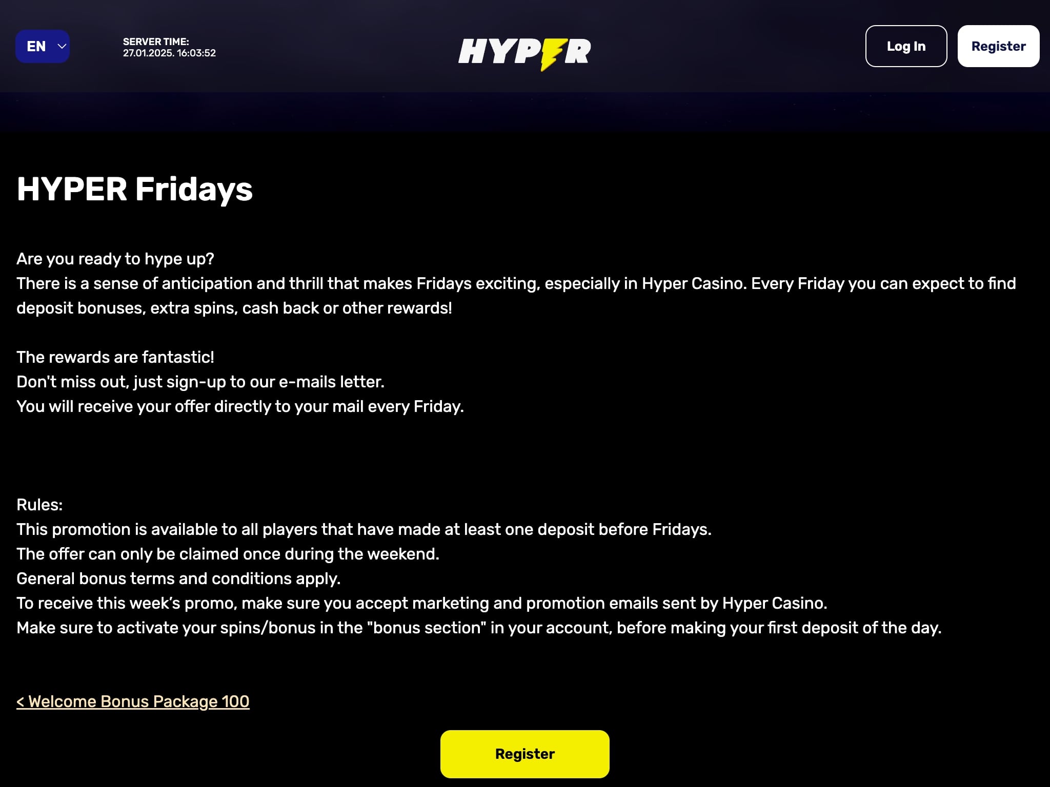 Hyper Fridays at Hyper Casino