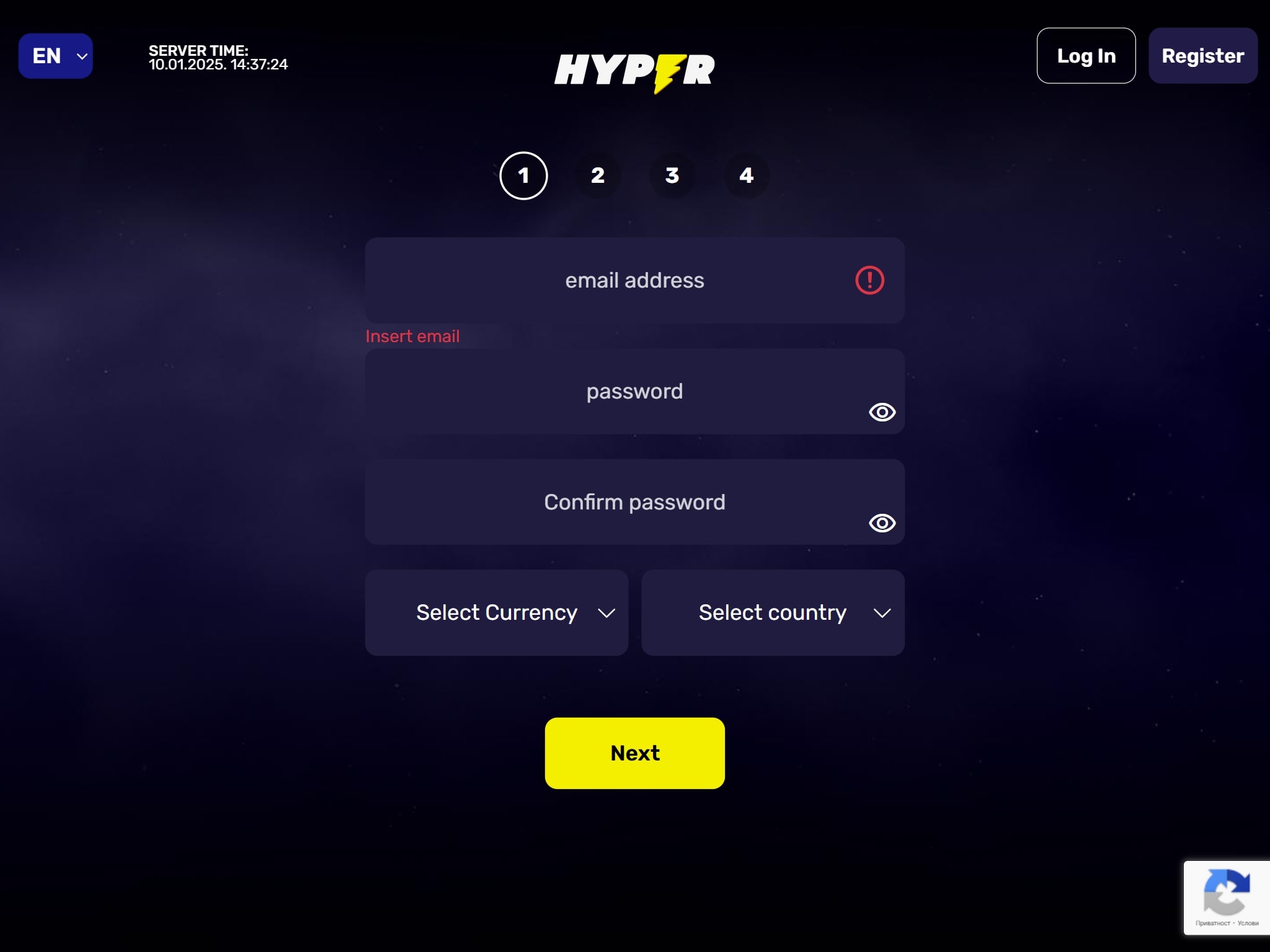 Hyper Casino Registration