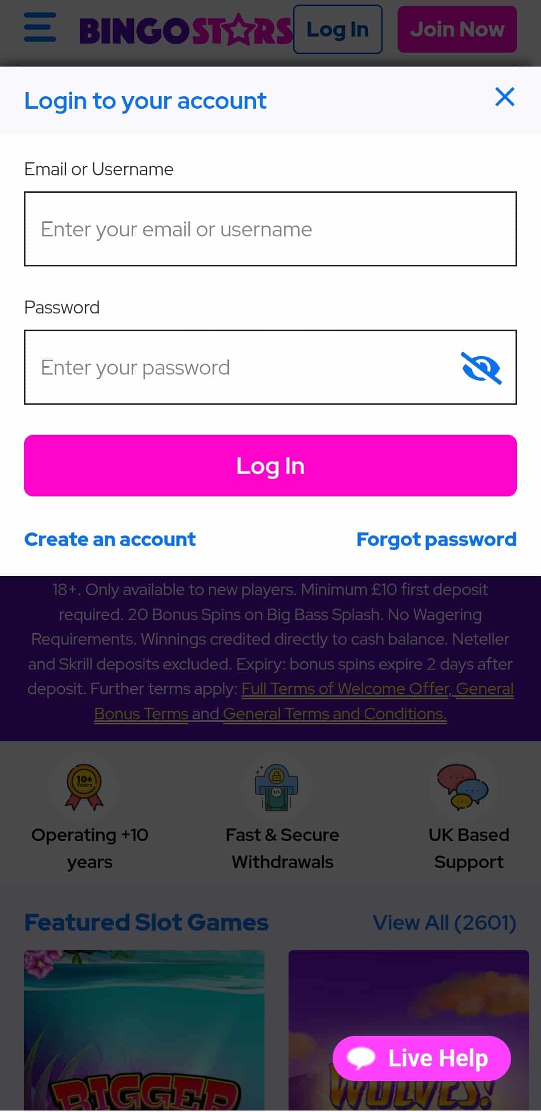 Bingo Stars Casino Mobile Login Guide