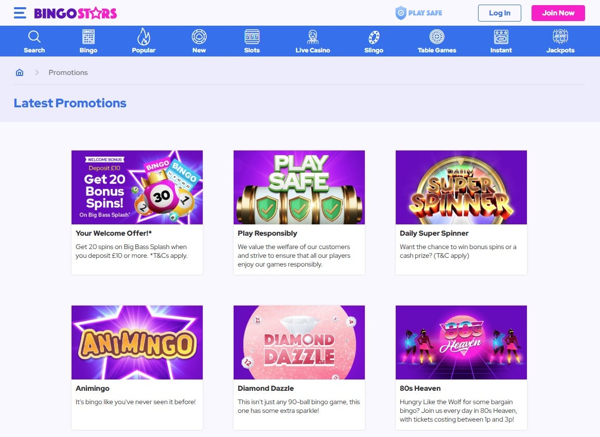 Bingo Stars Casino Bonuses