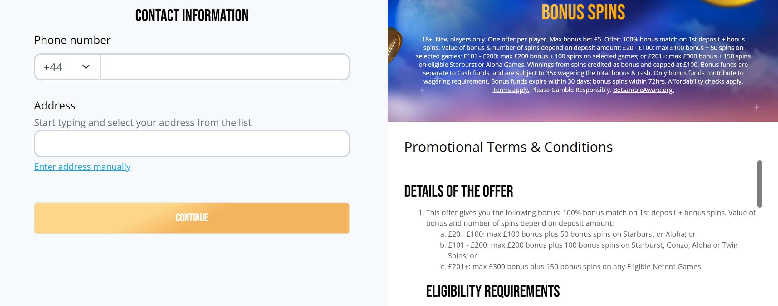 Contact Information at Dream Vegas