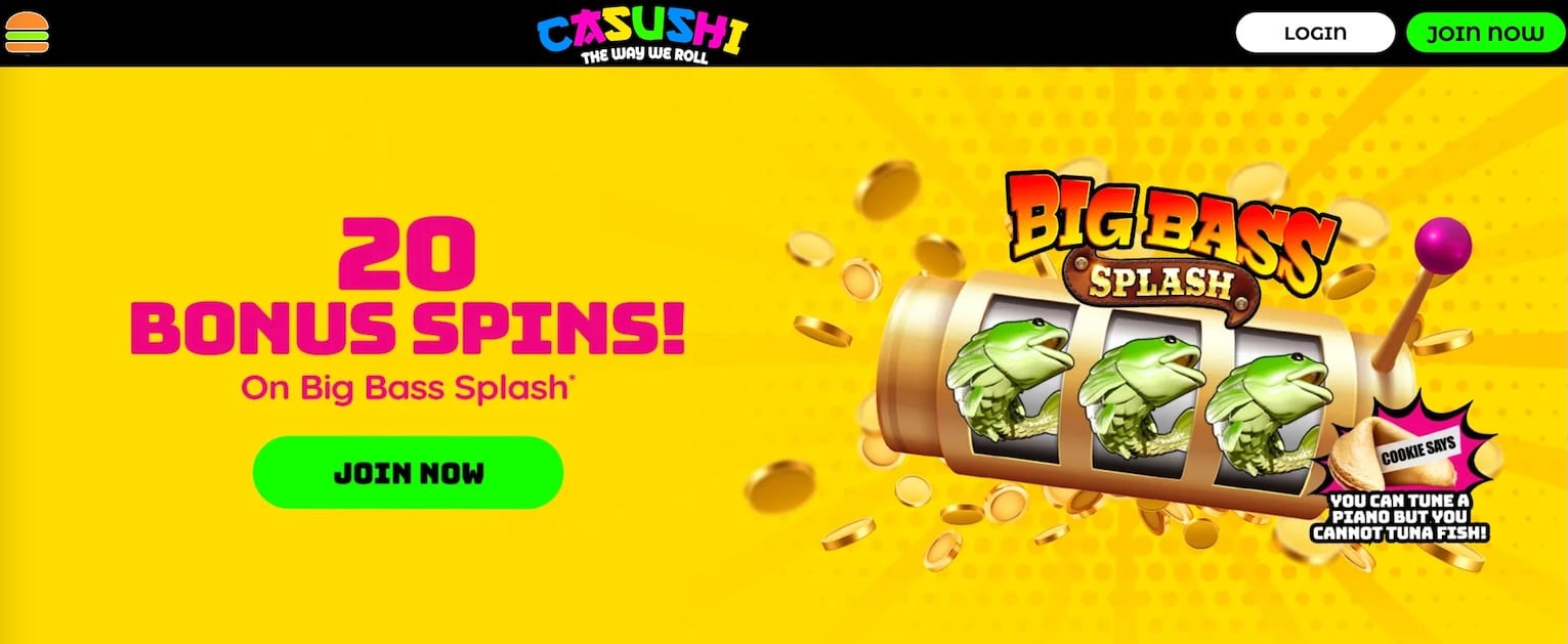 Casushi Casino Bonus Spins Banner