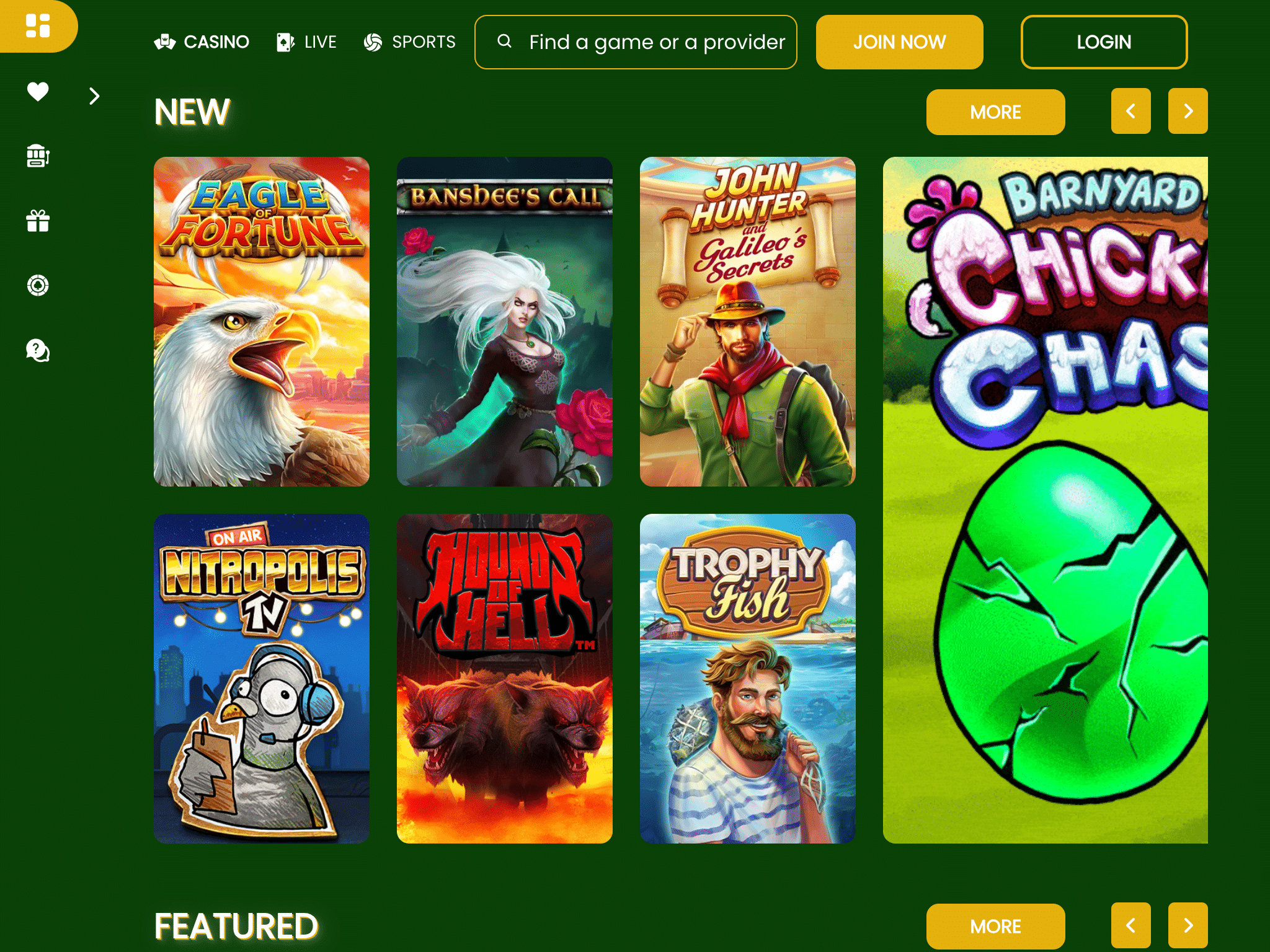 Pots of Luck Casino Games