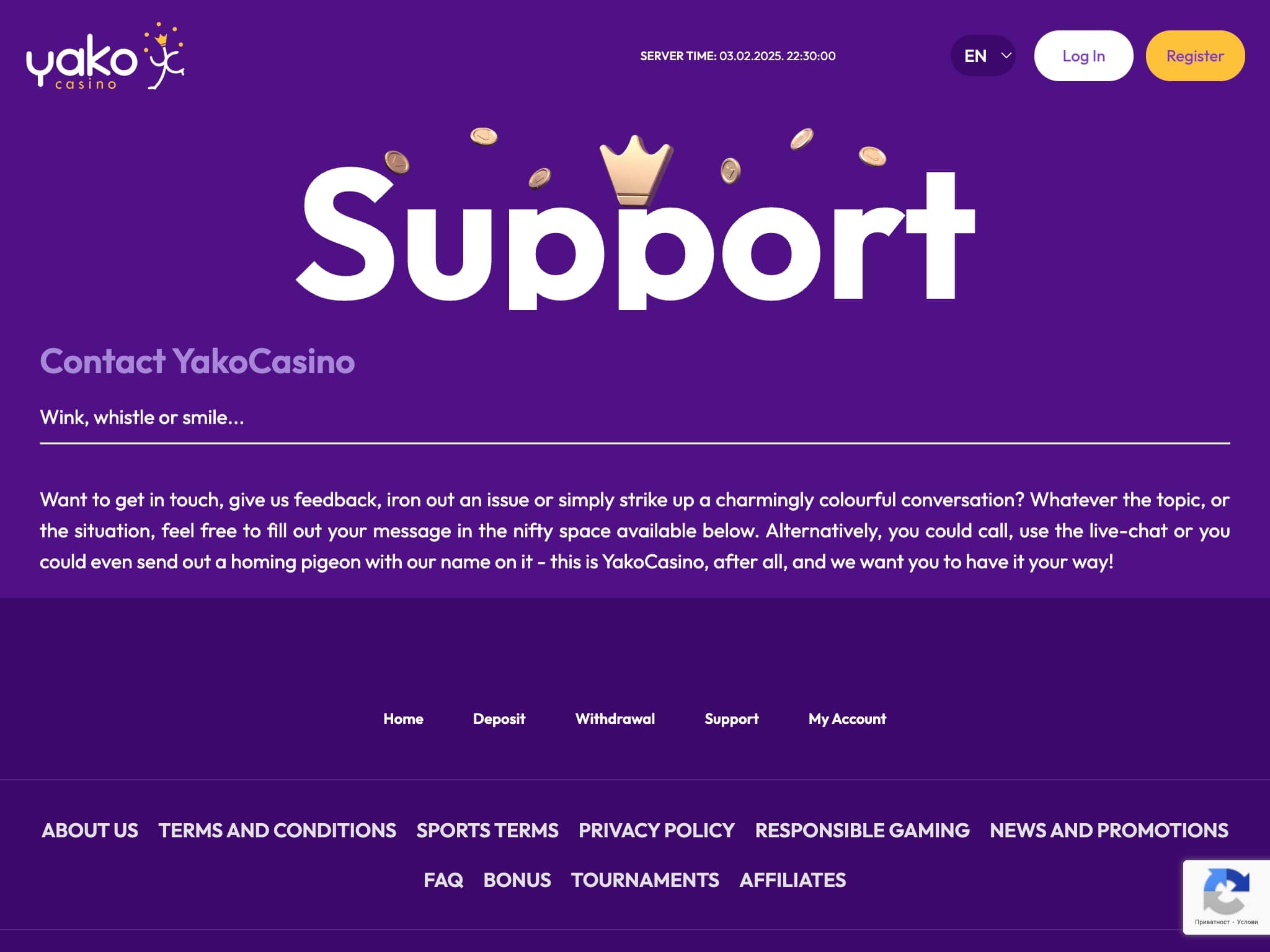 Yako Casino Support