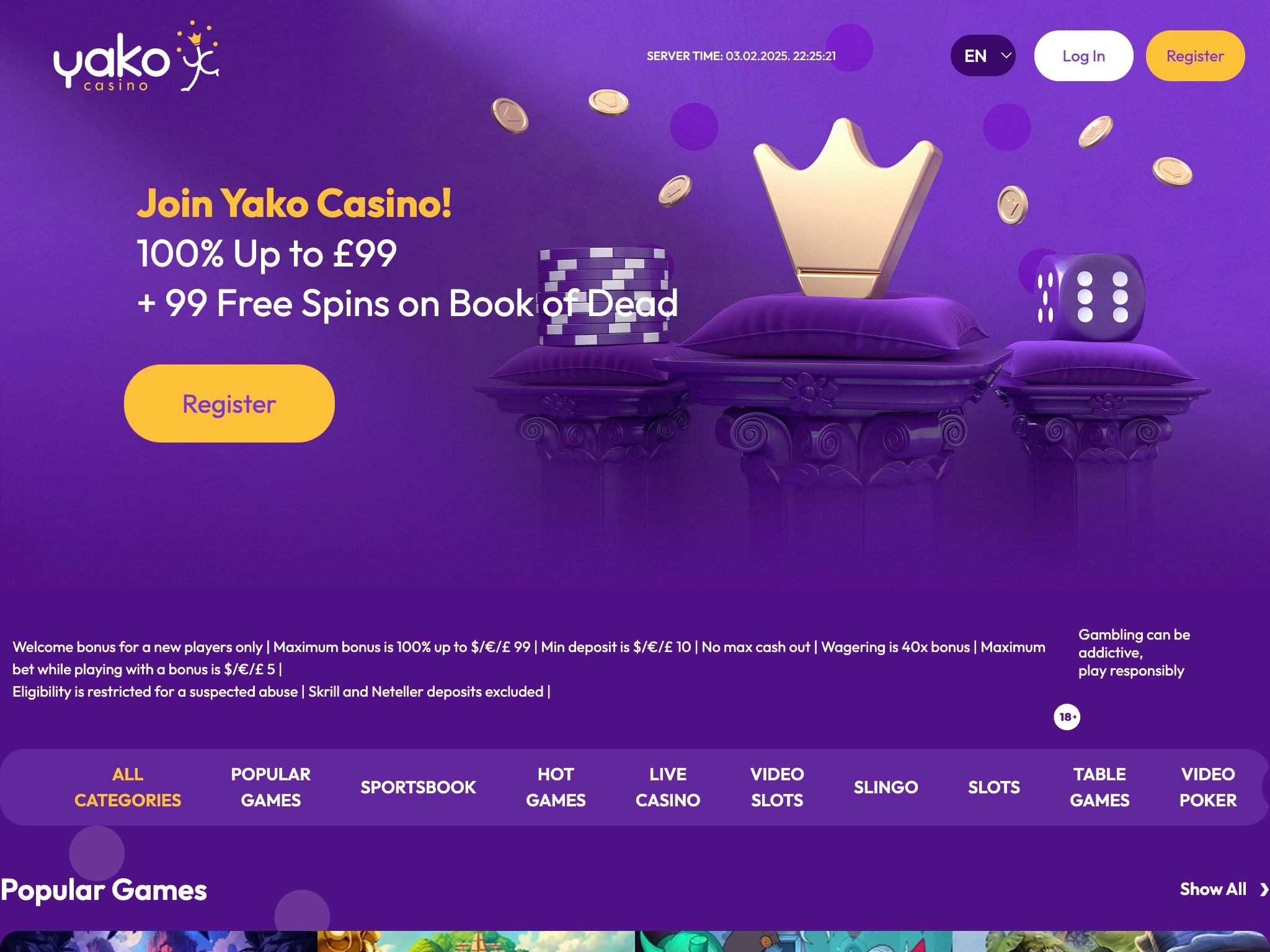 Yako Casino Welcome Bonus