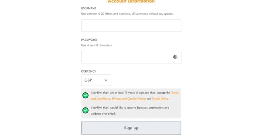 Casimba Casino Account Verification Details – Currency Selection and Email Link Verification