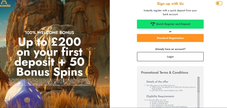 Choice of Registration Methods at Casimba Casino – Manual Sign-Ups or Direct Bank Account Registration