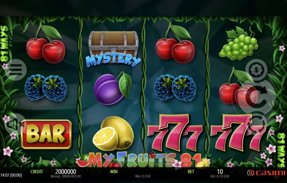 My Fruits 81 Casimi Slots Bonusmenu