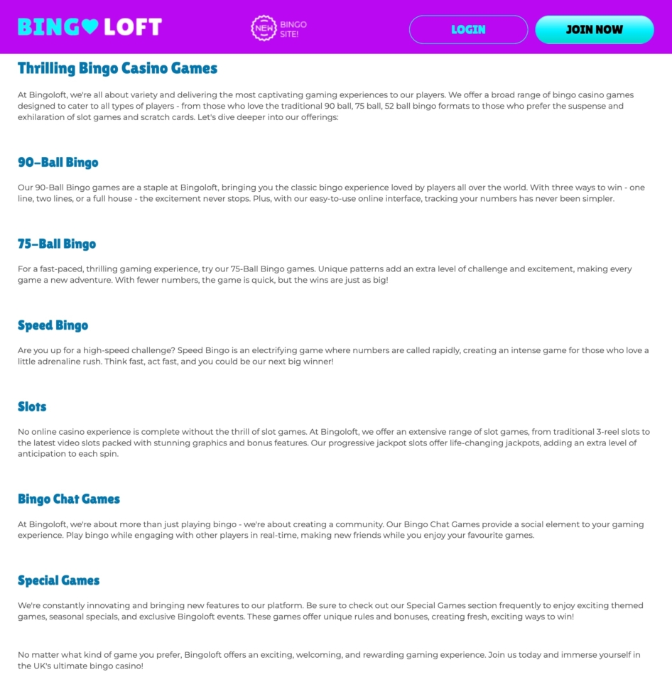 Bingo Loft Games