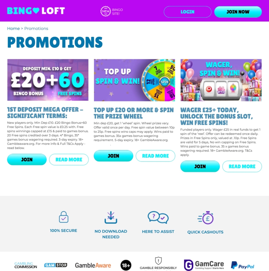 Bingo Loft Bonuses