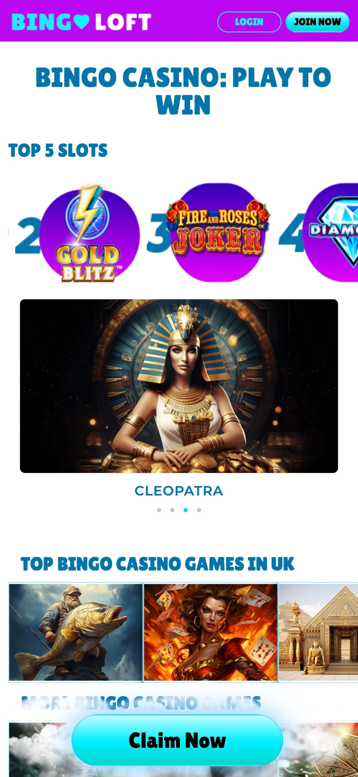 Bingo Loft Mobile Website