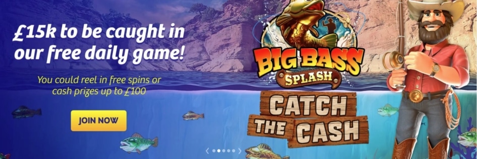 PlayOJO casino Catch the Cash Promo Bonusmenu