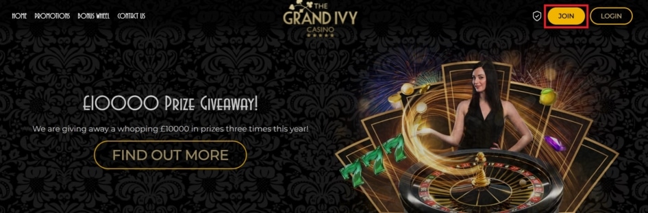 The Grand Ivy Casino Registration Button