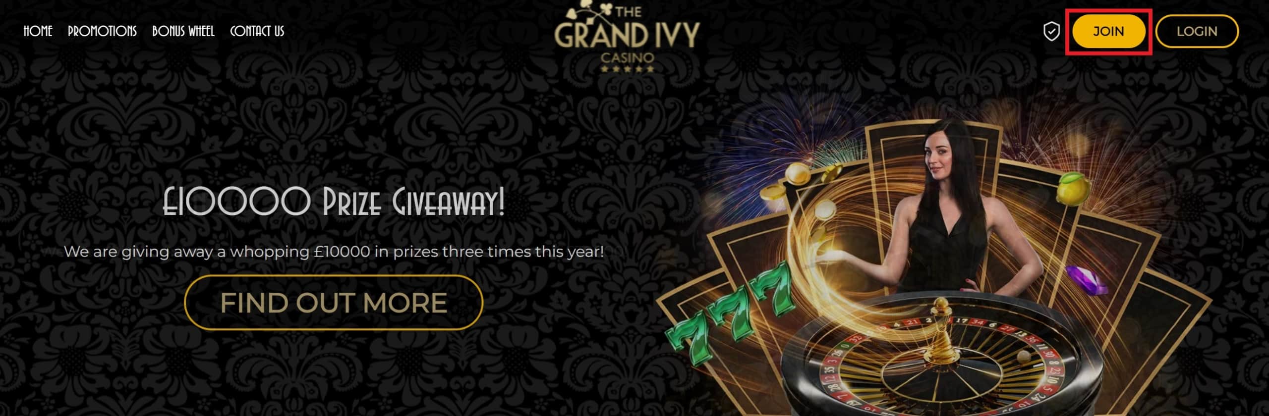 Registration Button at The Grand Ivy Casino