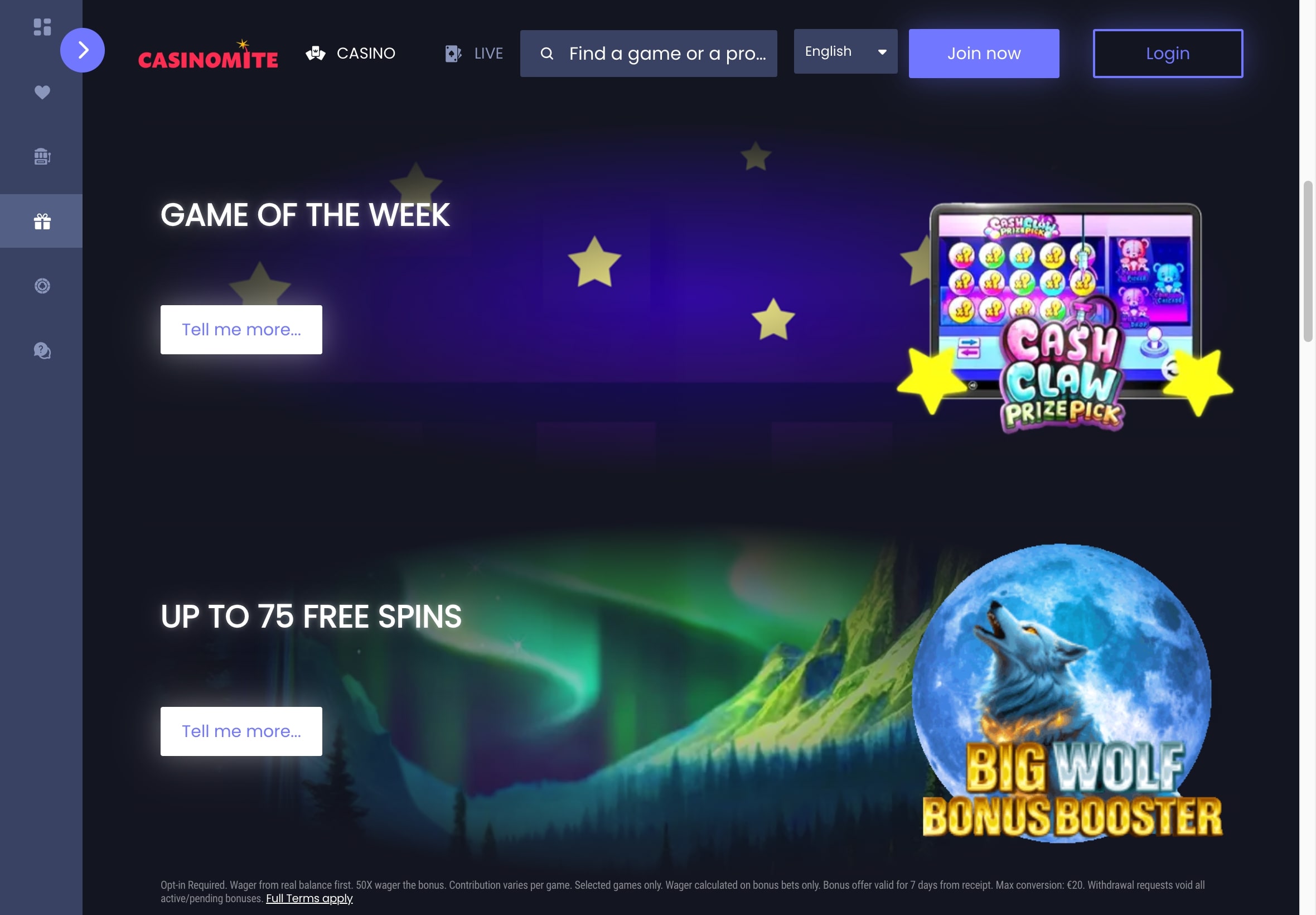 Casinomite Casino Free Spins