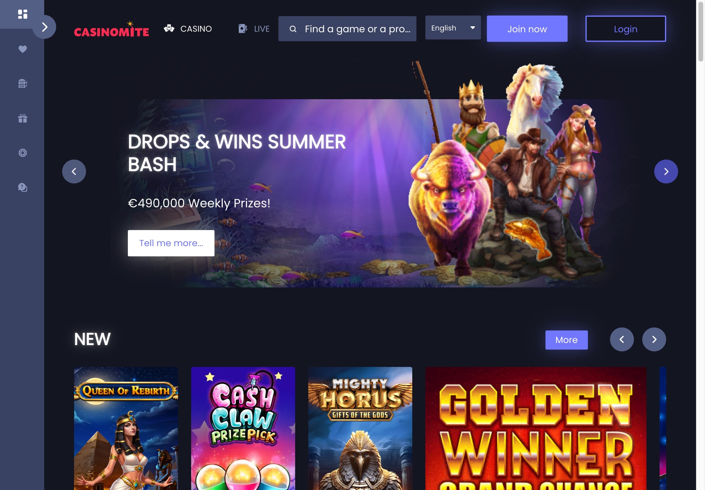 Casinomite Casino Promo Codes for UK players 2025