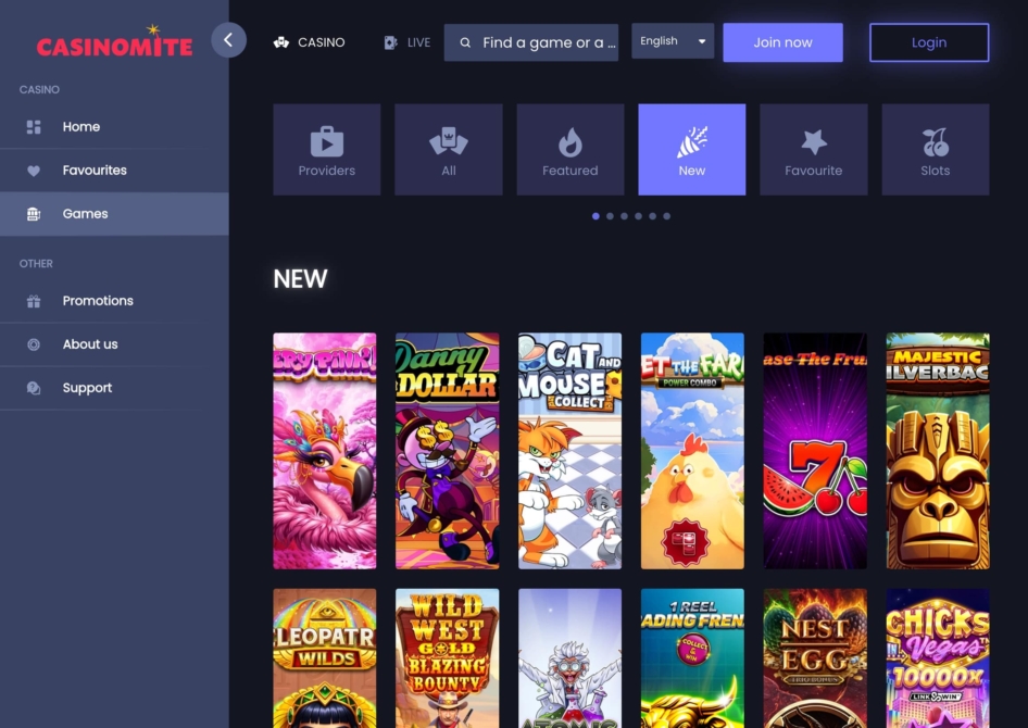 Casinomite Lobby