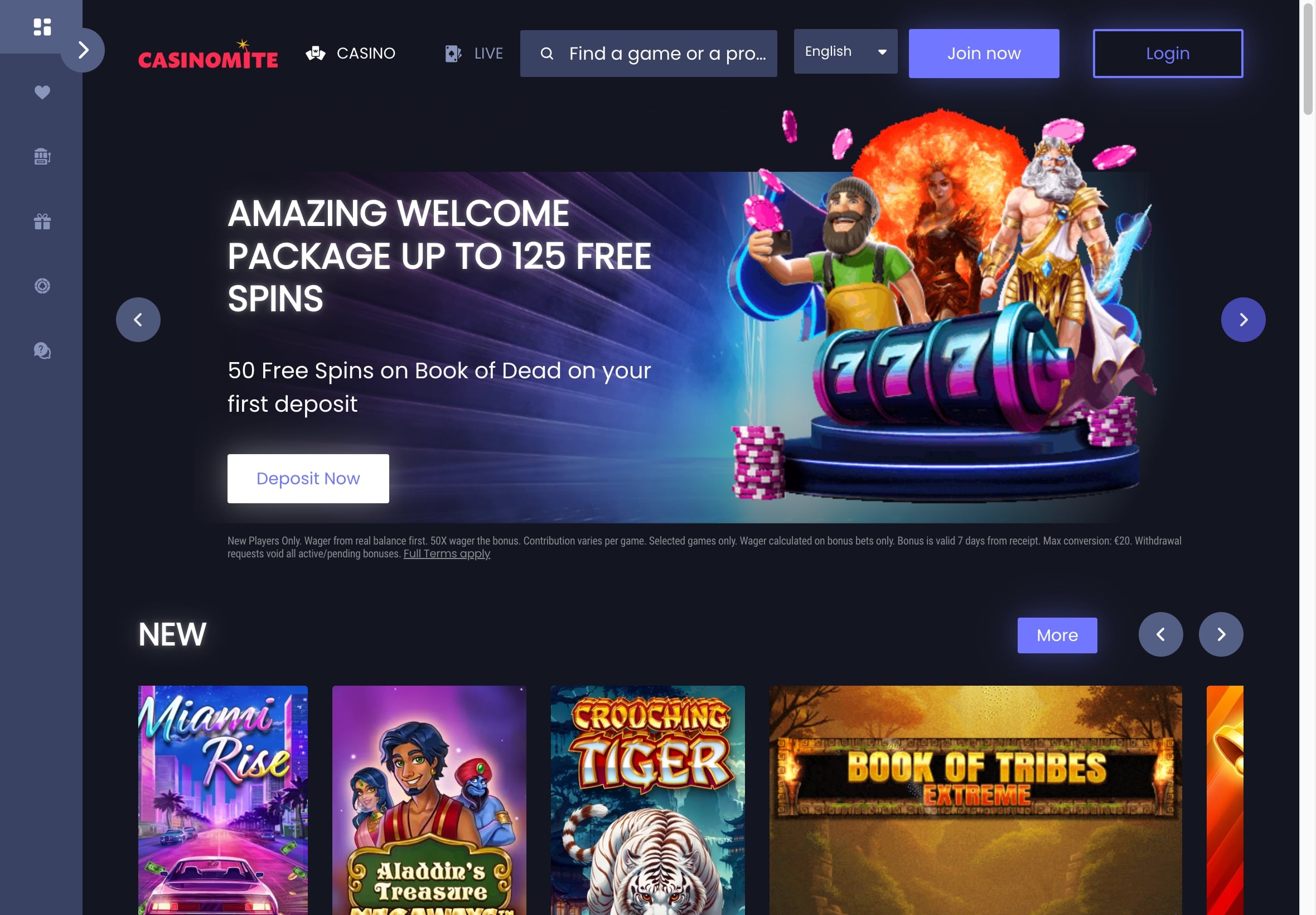 Casinomite Casino Bonus