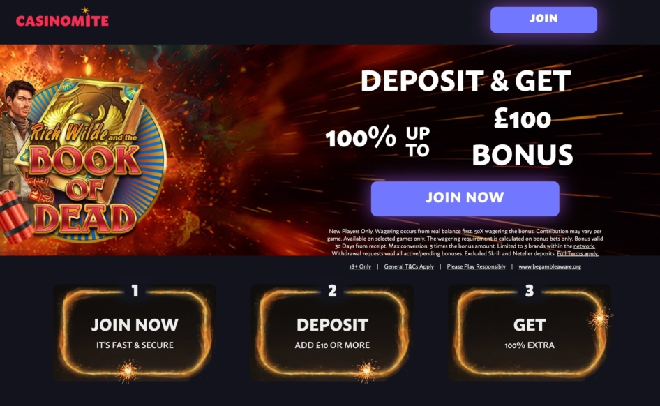 Casinomite Casino First Deposit Bonus