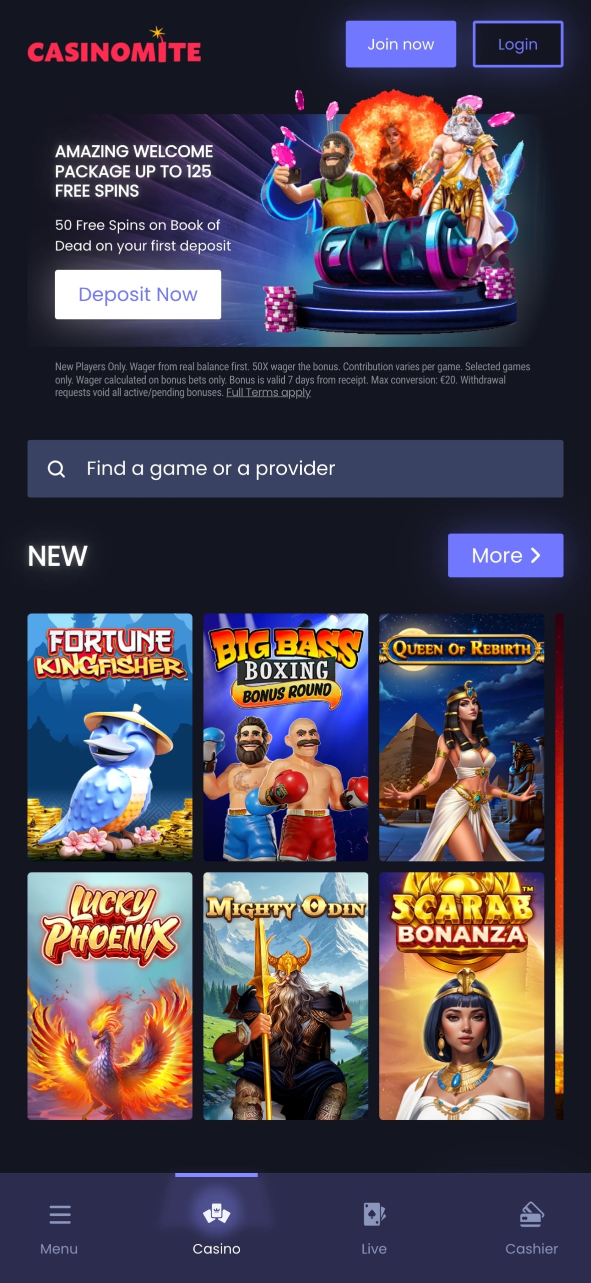 Casinomite Mobile Casino Review UK 2025