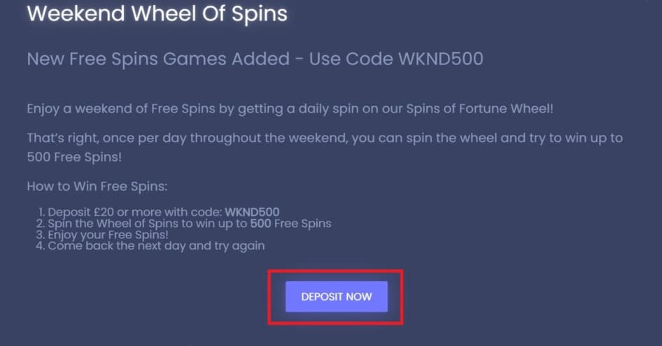 Funky Jackpot Promo Code for using the Weekly Wheel of Spins Bonus