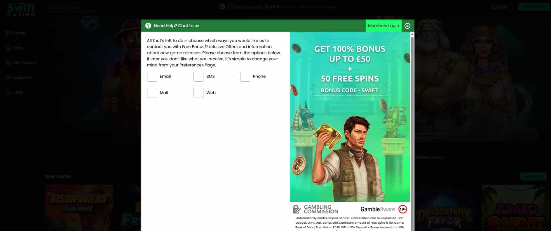 The final page of the sign up process