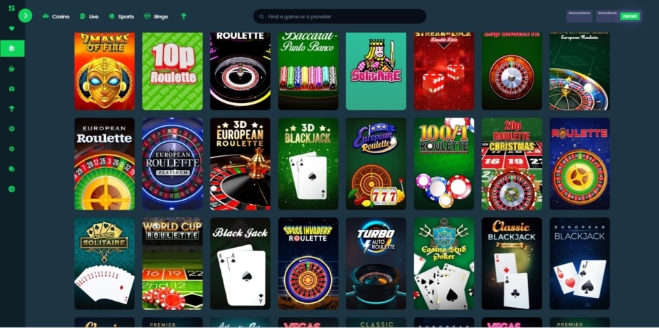 The table games on offer at The Online Casino