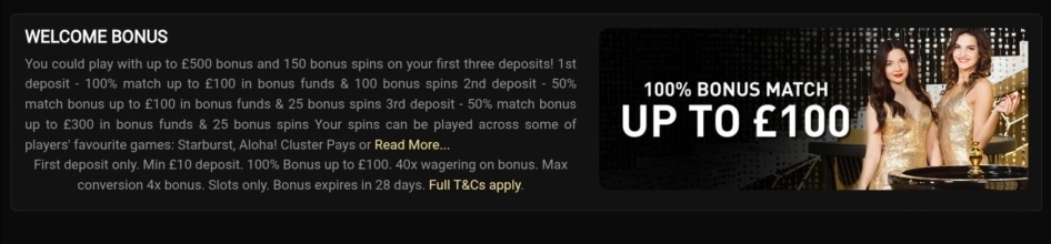 Fortune Mobile casino Welcome Page