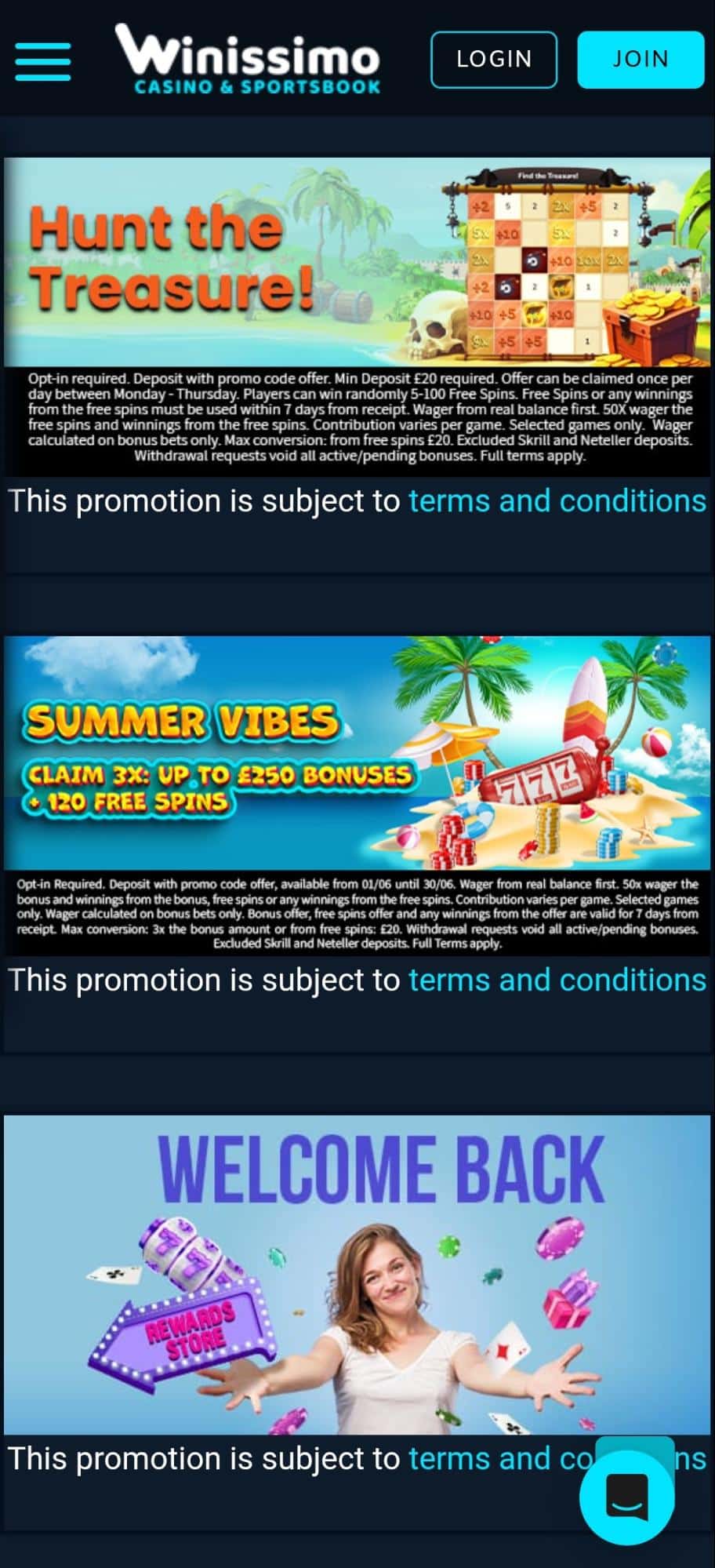 Winissimo Casino Promo Codes
