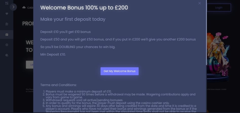 Winissimo Casino Welcome Bonus